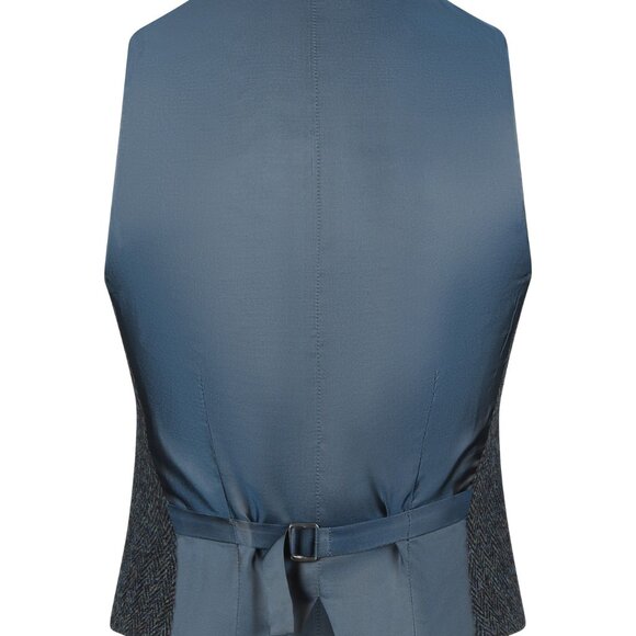 Walker Slater Iona Waistcoat Harris Tweed Herringbone, Navy size UK10 - Picture 2 of 11